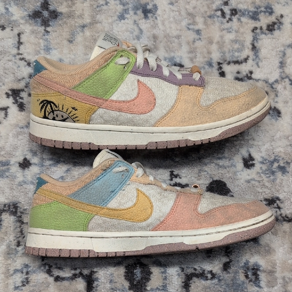 Nike Dunk Low SE Sun Club Pastel Multi Color Women’s Size 8 Palm Tree - Picture 3 of 8